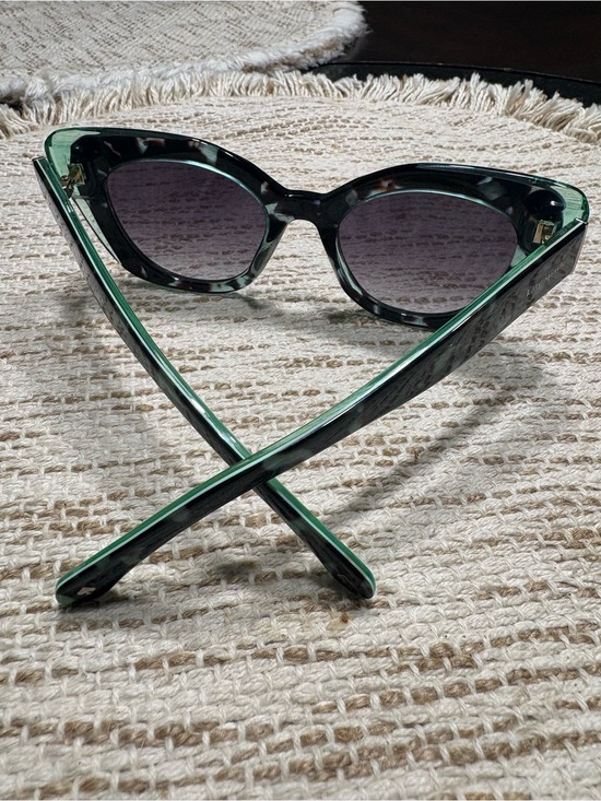 Kate Spade Green Tortoiseshell Cat-Eye Sunglasses with Gradient Lenses main image 10